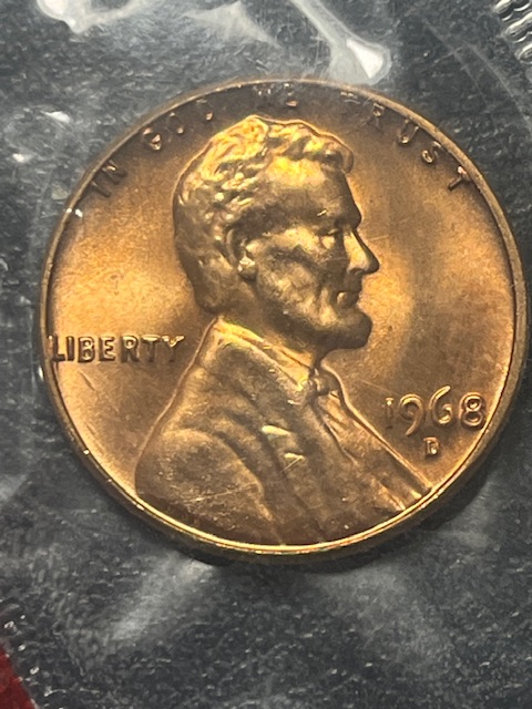 Lincoln-Cents-1968-D-Dot-On-L-Of-Liberty